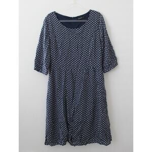 Mikarose Womens Dress ¾ Sleeve Blue Size L Pre-Owned